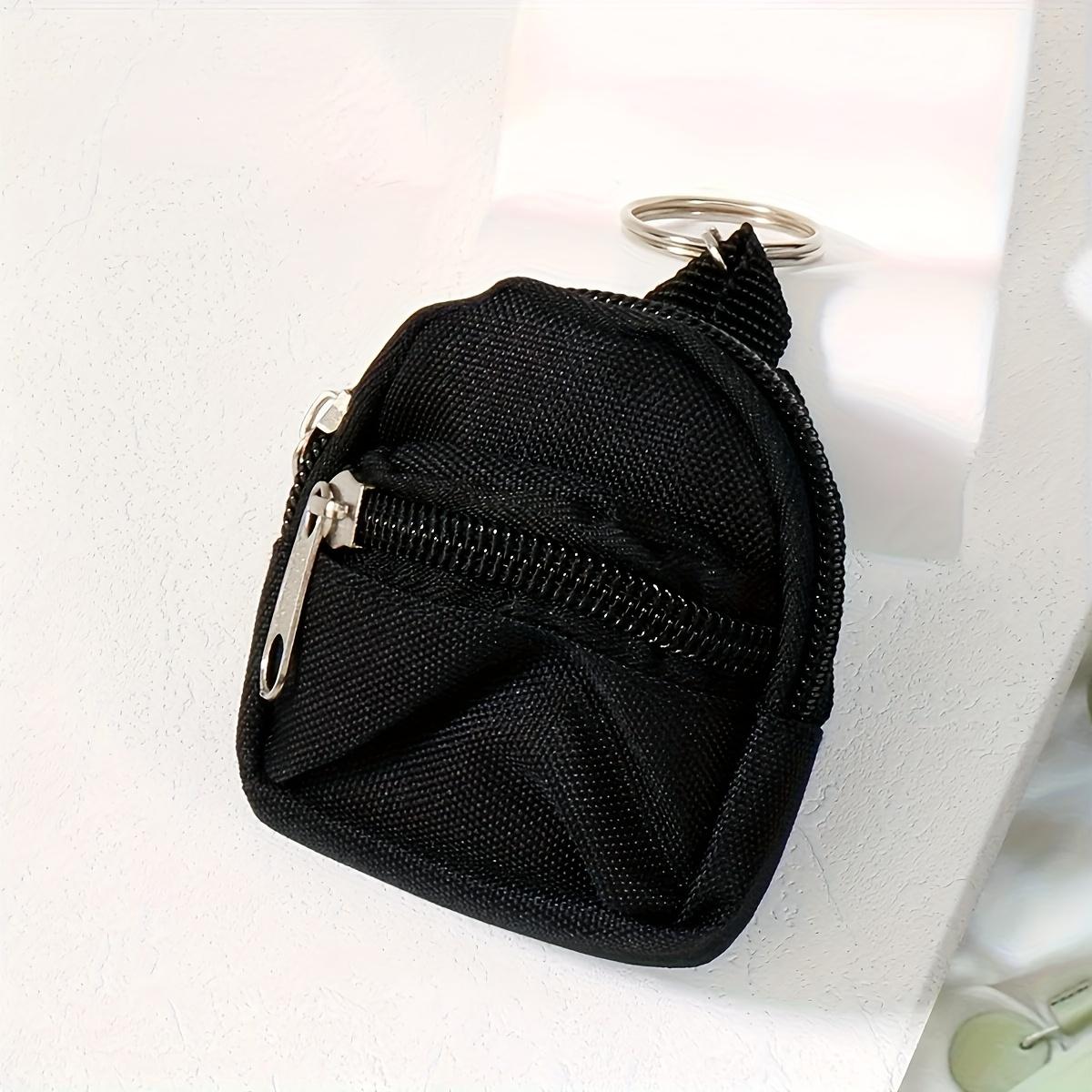 

1pc Cute Mini Backpack Keychain Wallet, Zipper Small Coin Purse, Portable Doll Accessories Key Ring, Gifts & Decoration чёрный