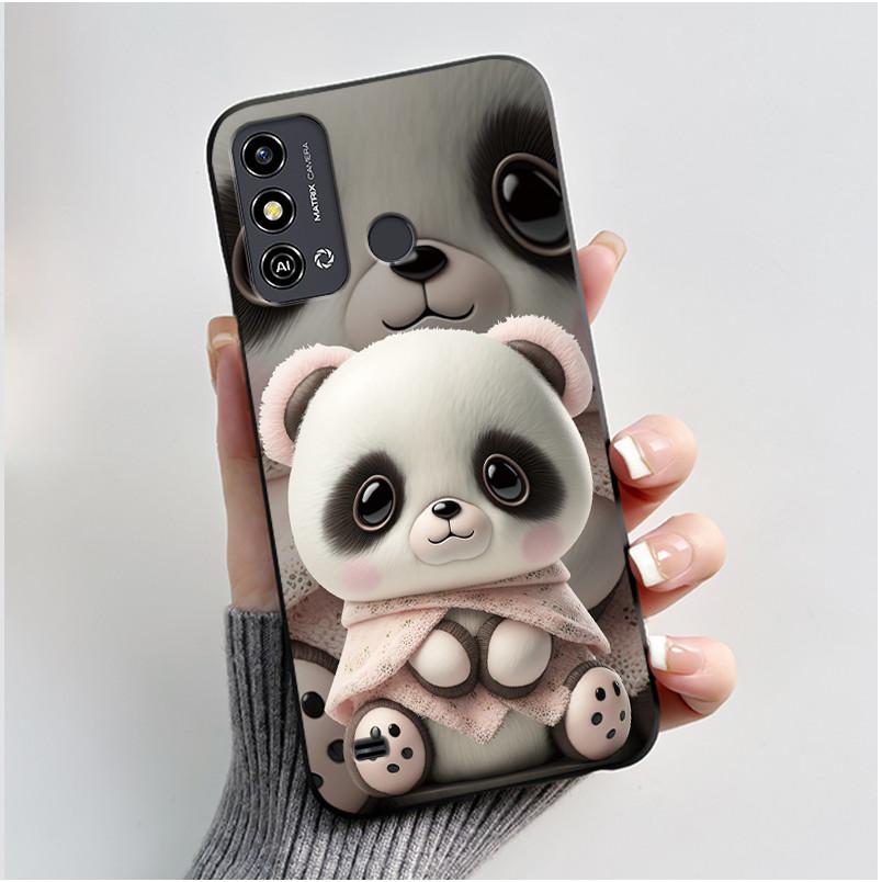 For ZTE Blade A53 Case For ZTE Blade A53 Pro Phone Back Cover Silicone Soft Black TPU Luxury Cute Love Rabbit Funny Bumper Shell