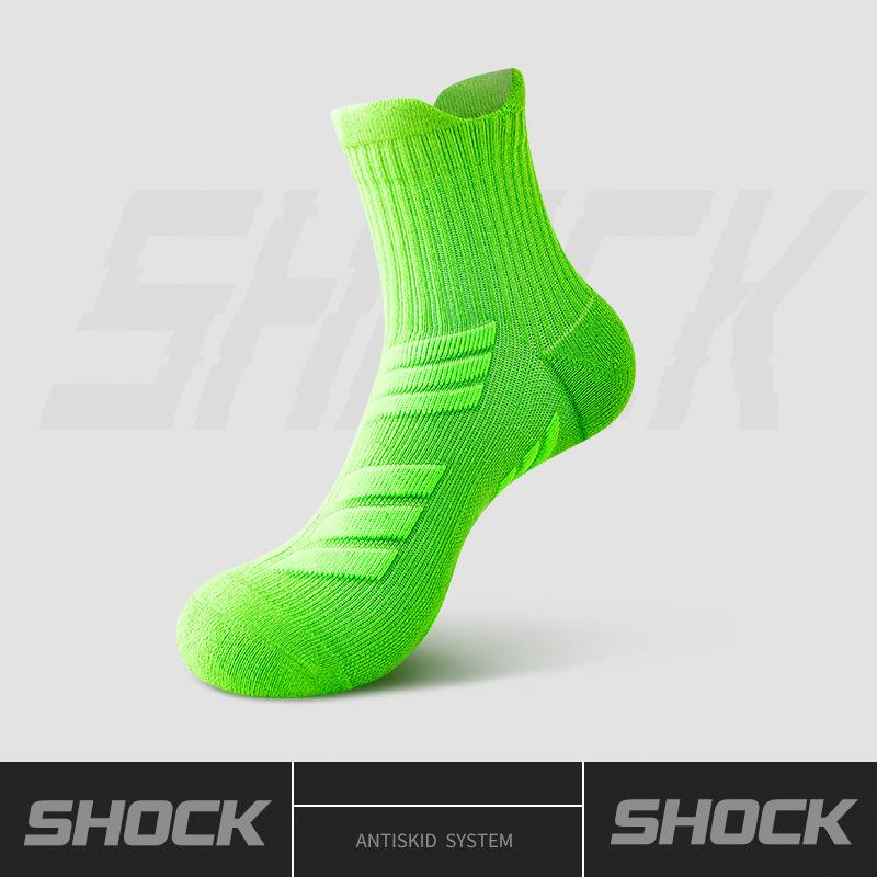 

Men s Pure Cotton Deodorant Thick Towel Bottom Marathon Running Badminton Basketball Professional Sports Socks 1 pair зелёный