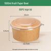 Kraft Paper Disposable Bowl - Ideal for Rice, Salad, Lunch, Takeout, Fast Food, and Fruit.