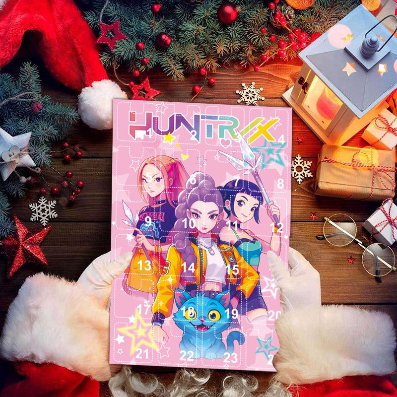 KPOP Caçadores de Bruxas Chaveiro Poke Calendário de Natal Feliz Caixa Surpresa Chaveiro de Carro Pingente Acrílico