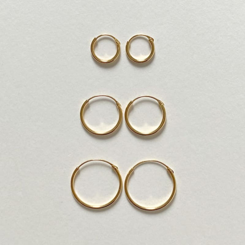 Mi0 Simple Thin Ring Earring(gold)