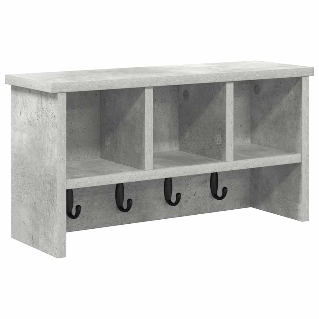 Wall Mounted Nightstand with Shelf Concrete Grey 50 x 16 x 26 cm