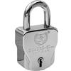 Padlocks/Square Padlock 60mm 8 Lever with 4 Keys QUADRO-5561 Pack of 1/ Mild Steel Material/Bright Chrome Plated Finish/for Door, Shutter,Godown
