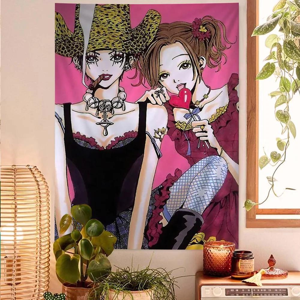 Japan Anime NANA Anime Tapestry Hippie Flower Wall Carpets Dorm Decor Cheap Hippie Wall Hanging