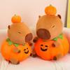 Kreative Kürbis Capybara Puppe Plüschtier Niedliche Capybara Puppe Kinder Beruhigungs-Stoffpuppe Halloween-Geschenk