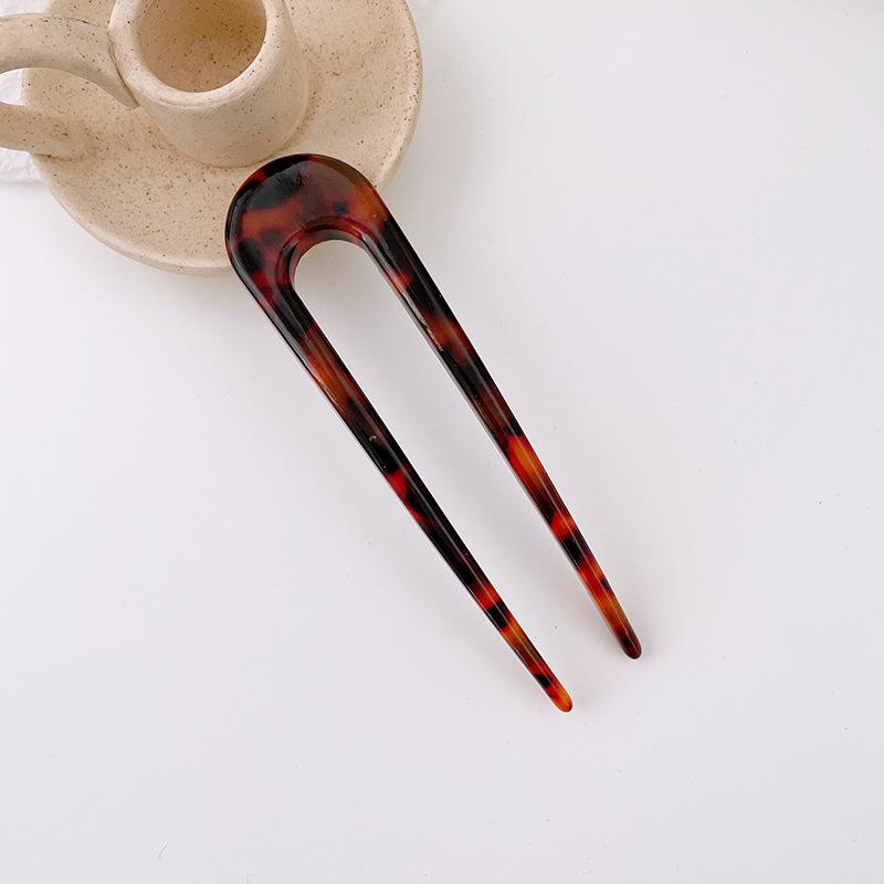 Fashion Hair Stick Women Acetate Hair Clip Large 11cm Thicken U-shaped Colorful Hair Stick Girls Hair Accessories Hair Clips New
