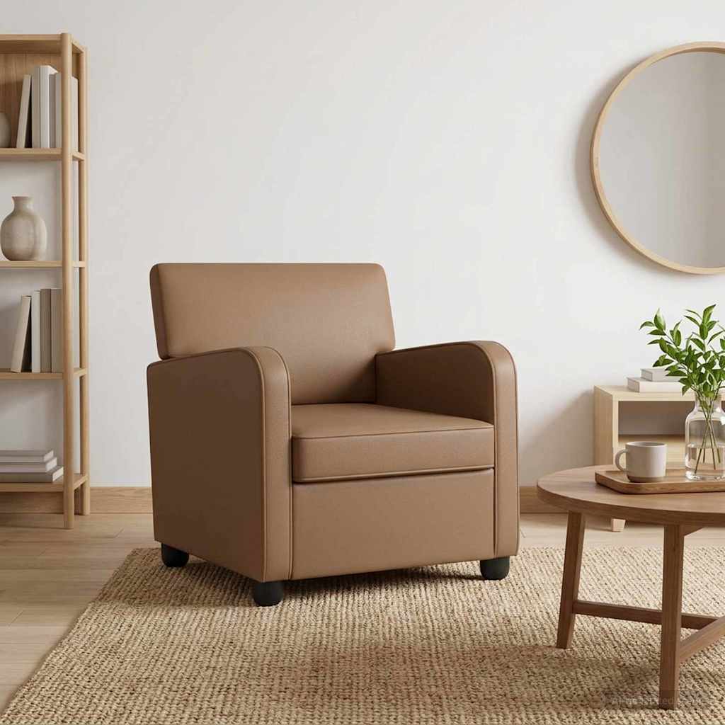Armchair Cappuccino Faux Leather