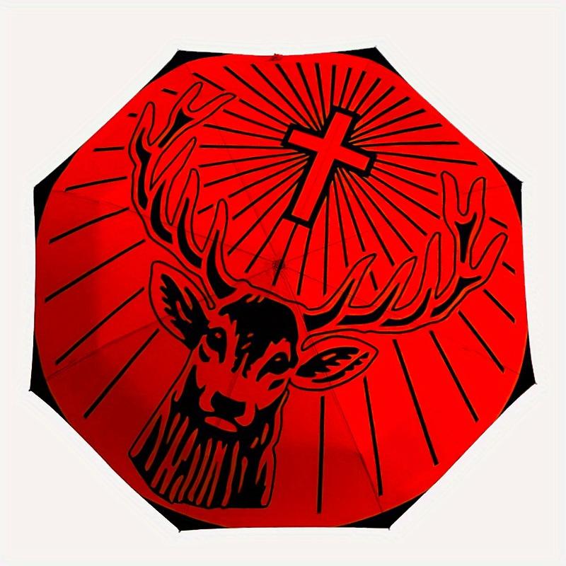 

1pc Jagermeister Automatic Open/close, Portable Folding Umbrella for Women & Men,Compact Parasol, Outdoor Accessory,, Durable Frame yy250809205