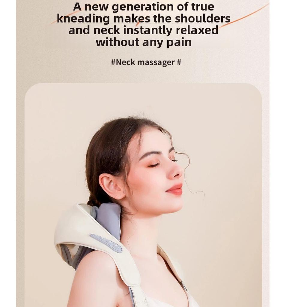 Upgraded Neck and Shoulder Massager, Trapezius Muscle Massage Machine with Heat Therapy, Portable Electric Cervical Massager for Home