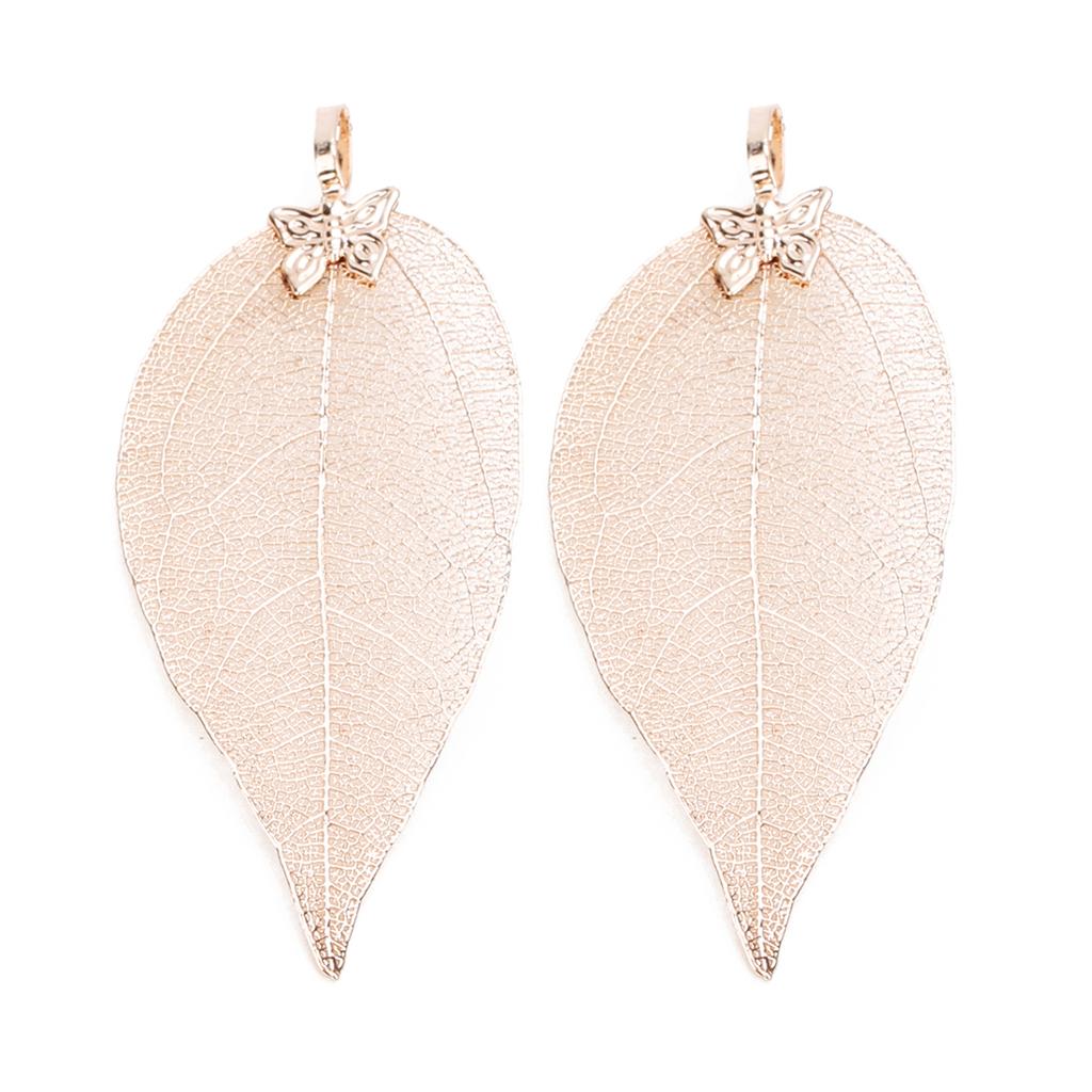 2pcs/lot Copper Butterfly Leaf Charms Textured Leaf Pendants For Jewelry Making DIY Bracelet Necklace Earrings Accessories