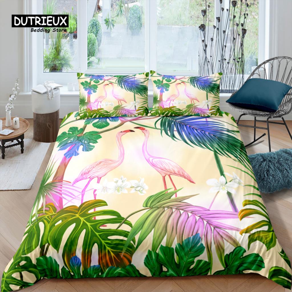 Home Living Luxury 3D Flamingo Bedding Set Duvet Cover Set Pillowcase Kids Bedding Set Queen and King EU/US/AU/UK Size