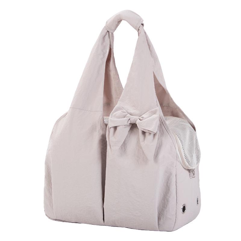 

Портативный дышащий рюкзак для питомцев большой вместимости для маленьких собак и кошек серый