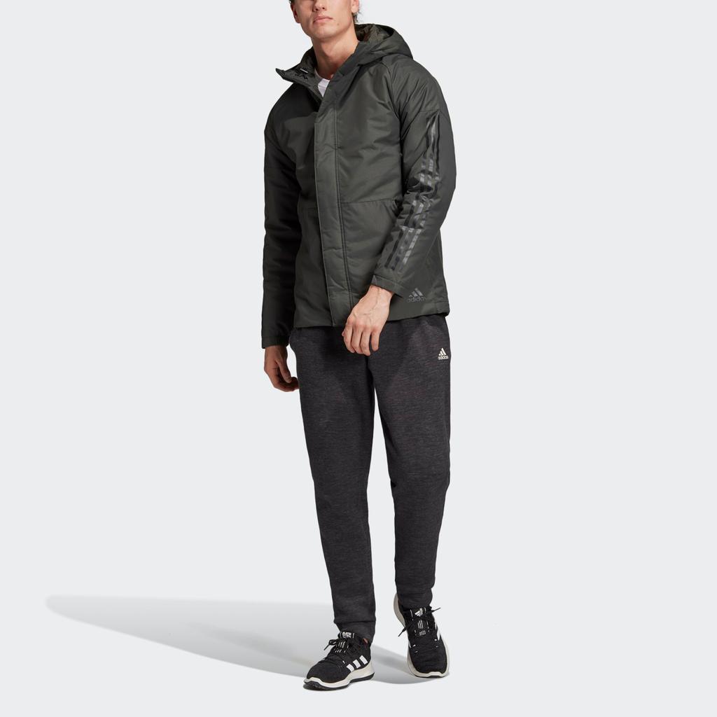 Adidas Outdoor Casual Jacket With Thermal Lining Men Jackets Gray Green DZ1429