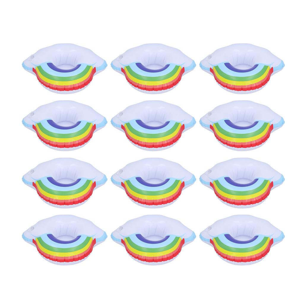 12Pcs Colorful Cloud Inflatable Coasters Floats Cup Holders Children Toy for Summer Pool