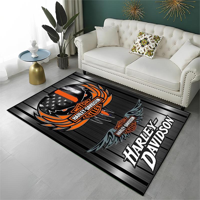 Classic H-Harleys Racing Moto Carpet Rug for Playroom Bedroom Living Room Sofa Home Decor,kid Game Area Rug Non-slip Floor Mat