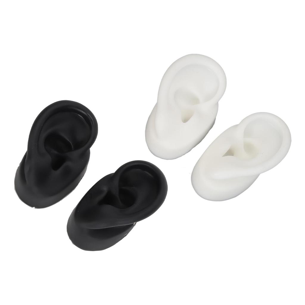 2 Paar 3D Silikon Ohr Modell Weich Flexibel Linkes Rechtes Ohr Simuliertes Falsches Modell Übungswerkzeug für Lehre Schmuck
