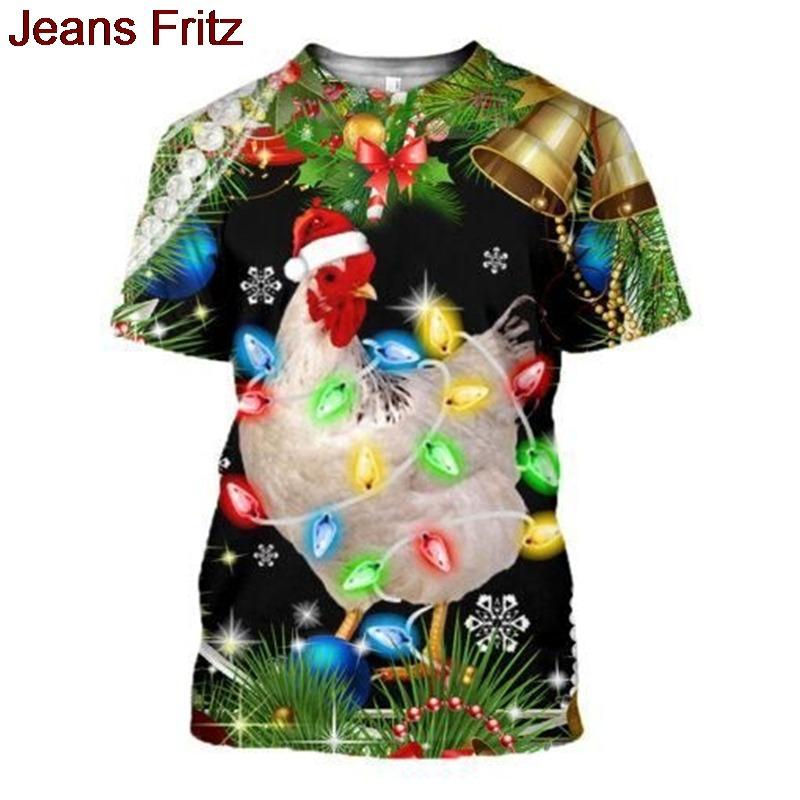 New Xmas 3D Print Animals Funny T Shirts Men Fashion Long Sleeve XXS