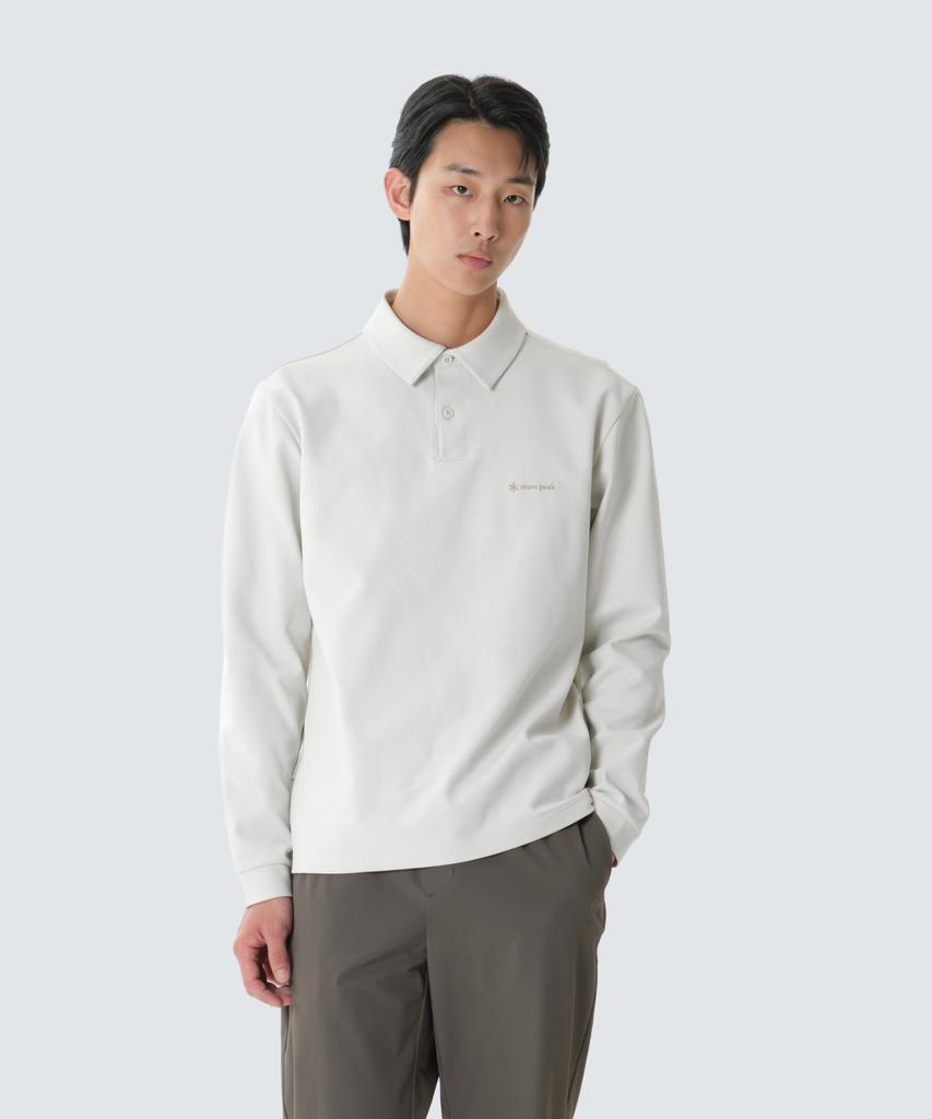 SNOWPEAK APPAREL Quick-Dry Polo Long Sleeve T-Shirt (S26Fmfps10) Stone Gray