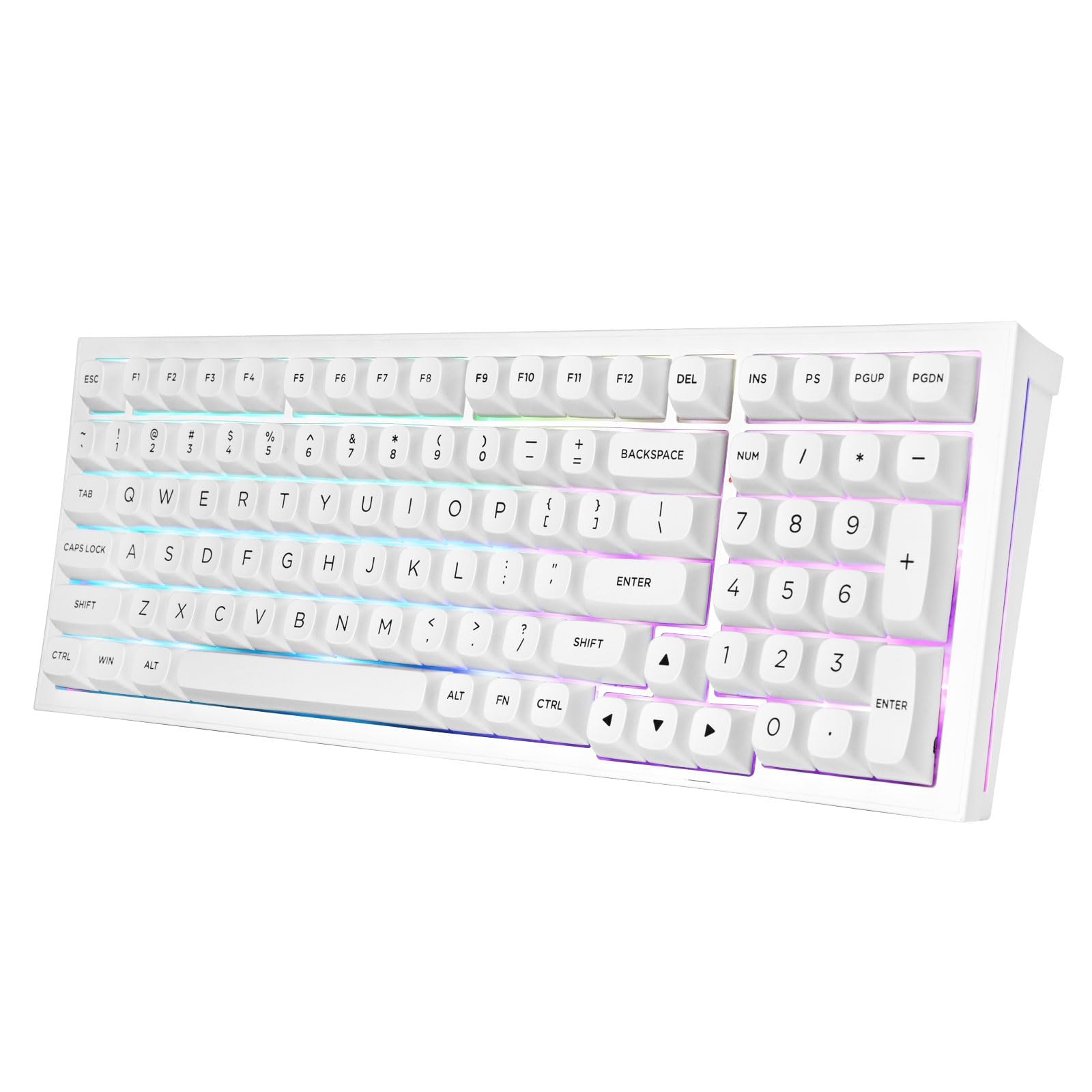 

Redragon K723 Wireless Gaming Silver Speed RGB Numeric Bluetooth English Gasket Compatible with White Keyboard, Switches, Linear, 3-Mode Connection, білий