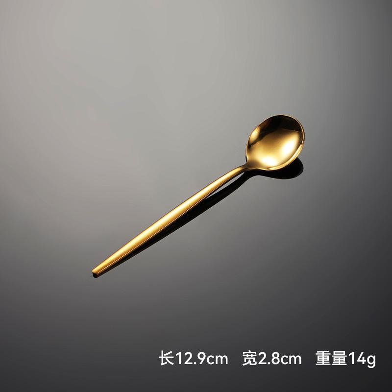 410 Stainless Steel Thin Portuguese Tableware Knives, Forks and Spoons Titanium-plated Paint Multi-specification Gifts