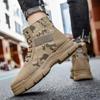 Camouflage men's boots trendy sports and leisure tooling shoes platform sole lightweight medium top retro desert outdoor Martin boots