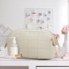 Puffy Padded Travel Cosmetic Bag Solid Color Wide-open Makeup Bag Women Makeup Organizer Case Large Capacity Toiletry Bag