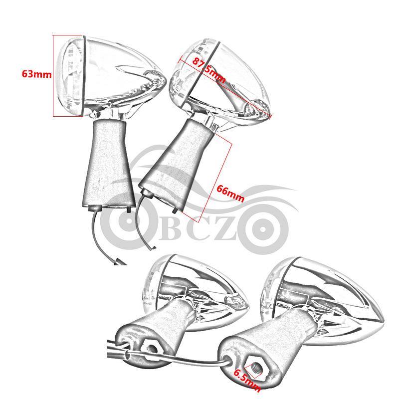 LED Turn Signal Indicators for Indian Scout Motorcycles - Amber Front & Rear Pair