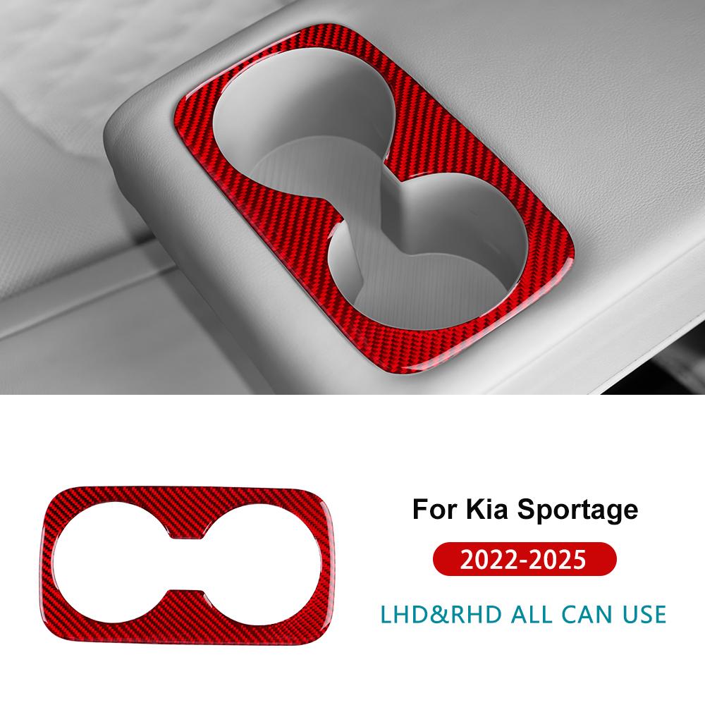 

Наклейка из настоящего мягкого углеродного волокна для Kia Sportage NQ5 2025 2025 2025 2025 LHD RHD Автомобиль Задний Подстаканник Внутренняя Отделка Аксессуары