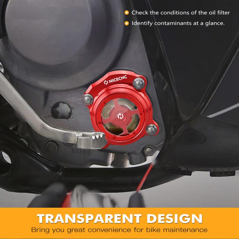 For 2017-2021 Honda CRF250L/Rally Transparent Engine Oil Filter Cover Cap for Honda CRF300L/Rally 2021-2023 CRF250L 2013-2016