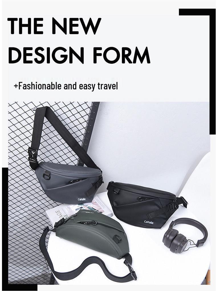 Men's Trendy Japanese Motorcycle Crossbody Chest Bag - Large Capacity, Functional Sports Messenger Backpack