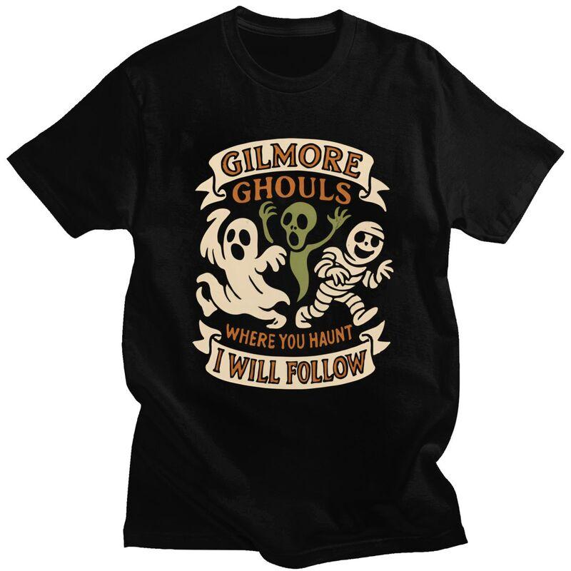 Male Gilmore Ghouls Where You Haunt I Will Follow T Shirt Round Neck Short Sleeve 100 Cotton Halloween Ghosts Tee Shirt Clothes