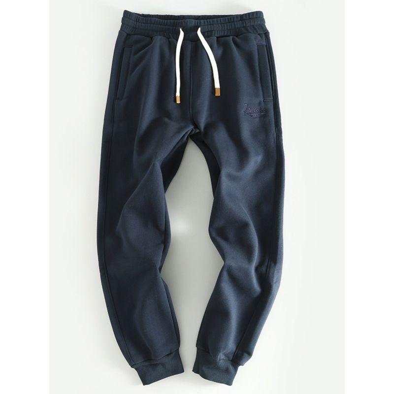 Big Brand Big Sale Leak-Picking Factory Fleece-lined Thickened Track Sweatpants Men's Casual Easiest for Match Cut Label Fall and Winter Long Pants