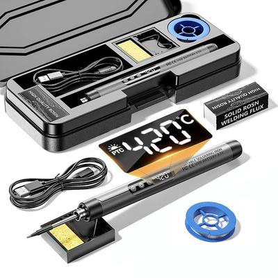 Digitalanzeige Mini-Lötkolben-Set mit kleinem USB-Anschluss, tragbarer Haushalts-Typ-C-Schnittstelle, 1000 mAh-Akku, einstellbare Temperatur