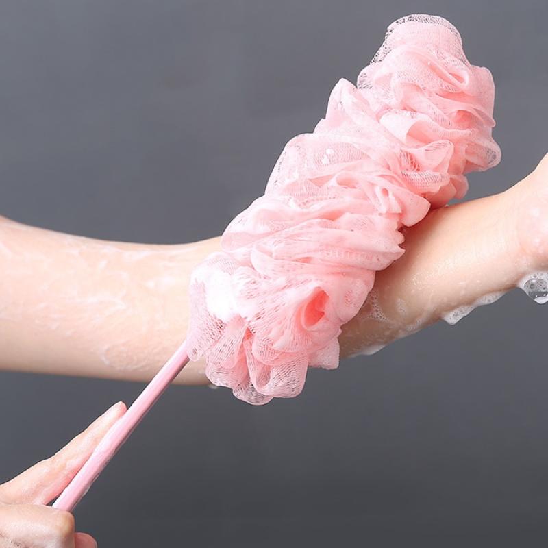Long Handle Back Shower Brush Eco-Friendly Soft Bristles Exfoliating Body Scrubber for Daily Bath Spa