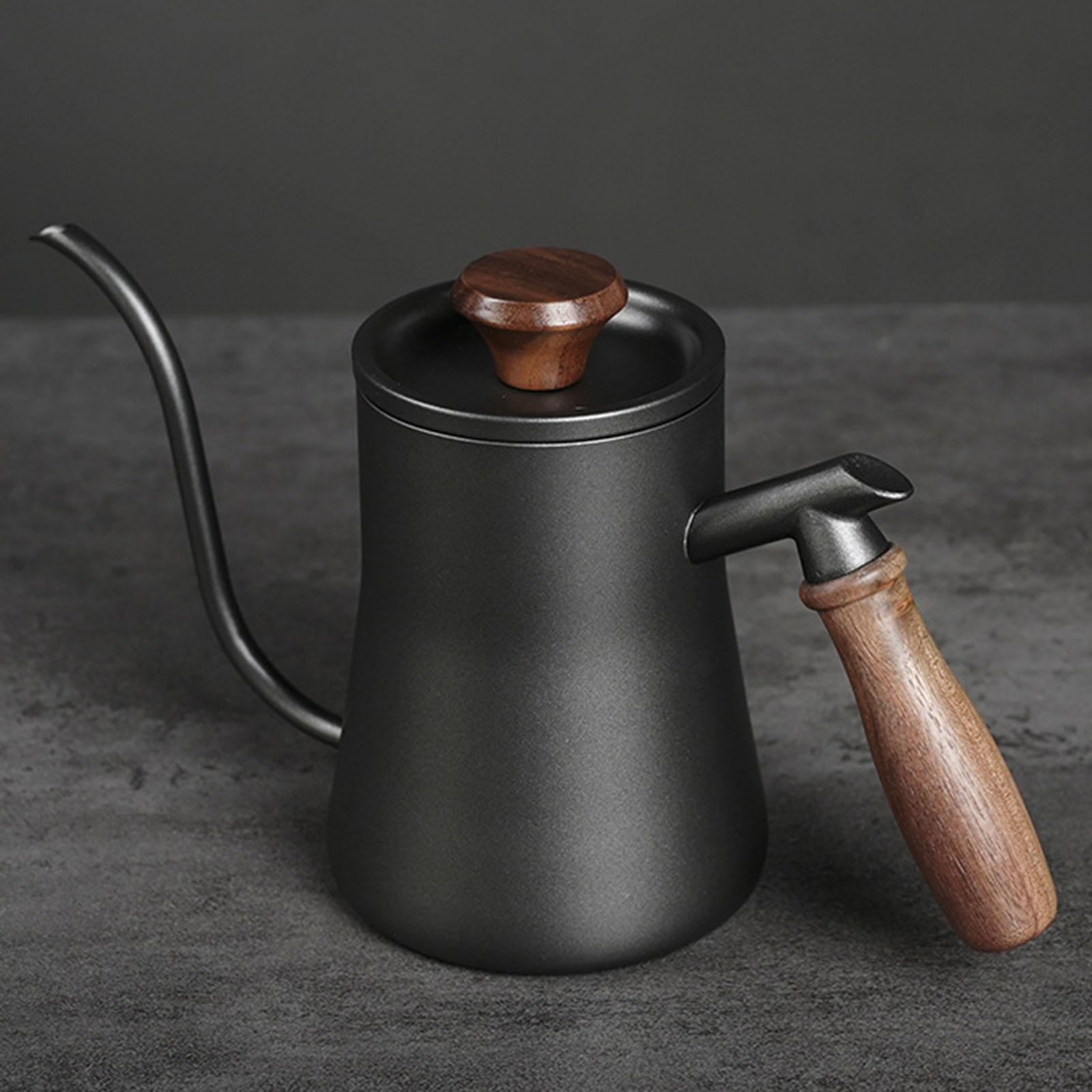 550ml Drip Kettle Espresso with Long Coffee Gooseneck Kettle, Pot Home Outdoor nero