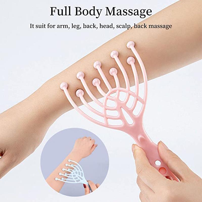 Head Massager Scalp 9 12 Claws Neck Comb Roller 9 Finger Steel Ball Hand Held Relax Spa Hair Care in Home