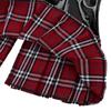 3pcs/set Women's Fashion Sexy Leather Bodysuit Zipper Lingerie Set with Plaid Skirt