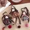 Cloth Floral Dress Dolly Girls Plush Stuffed Doll Cartoon Bag Pendant  Backpack Decor