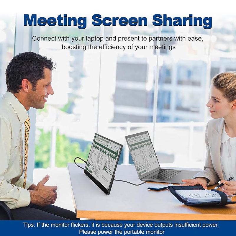 14Inch Portable Monitor IPS Panel 75%sRGB USB-C 1080P FHD 60Hz Compatible Travelling Display for PC Laptop Xbox Switch
