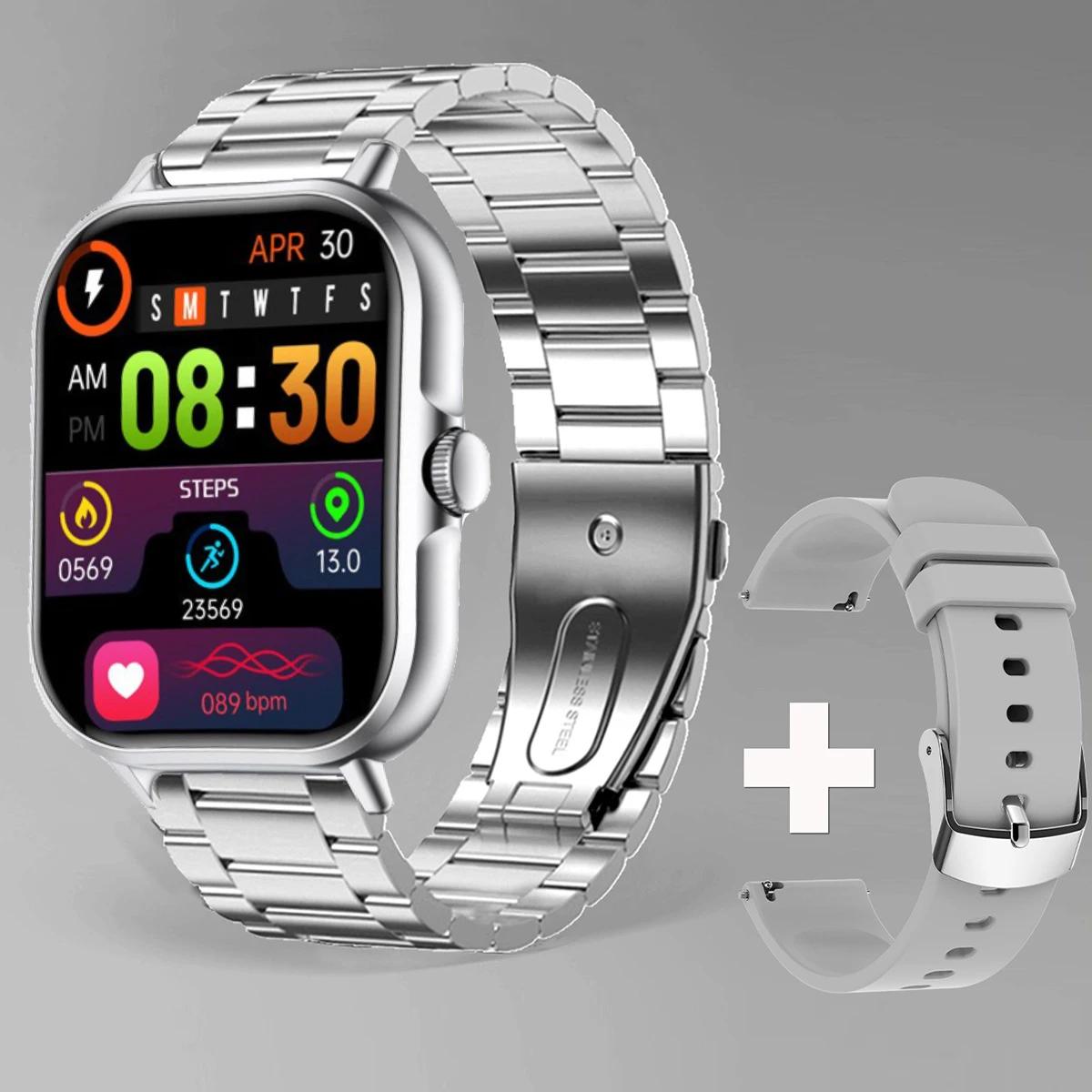 Bluetooth Rispondi Chiamata Smart Watch Uomo Full Touch Dial Chiama Fitness Tracker IP67 Impermeabile Smartwatch Uomo Donna + Scatola