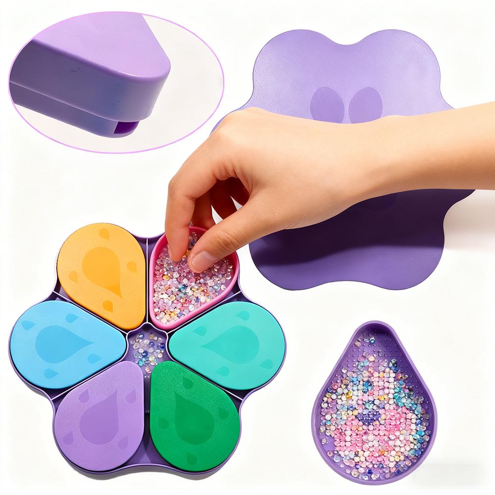 6pcs/Set Diamond Art Trays, Diamond Art Painting Storage Trays, Divided Colorful Trays Diamond Art Tray, Diamond Art Tools
