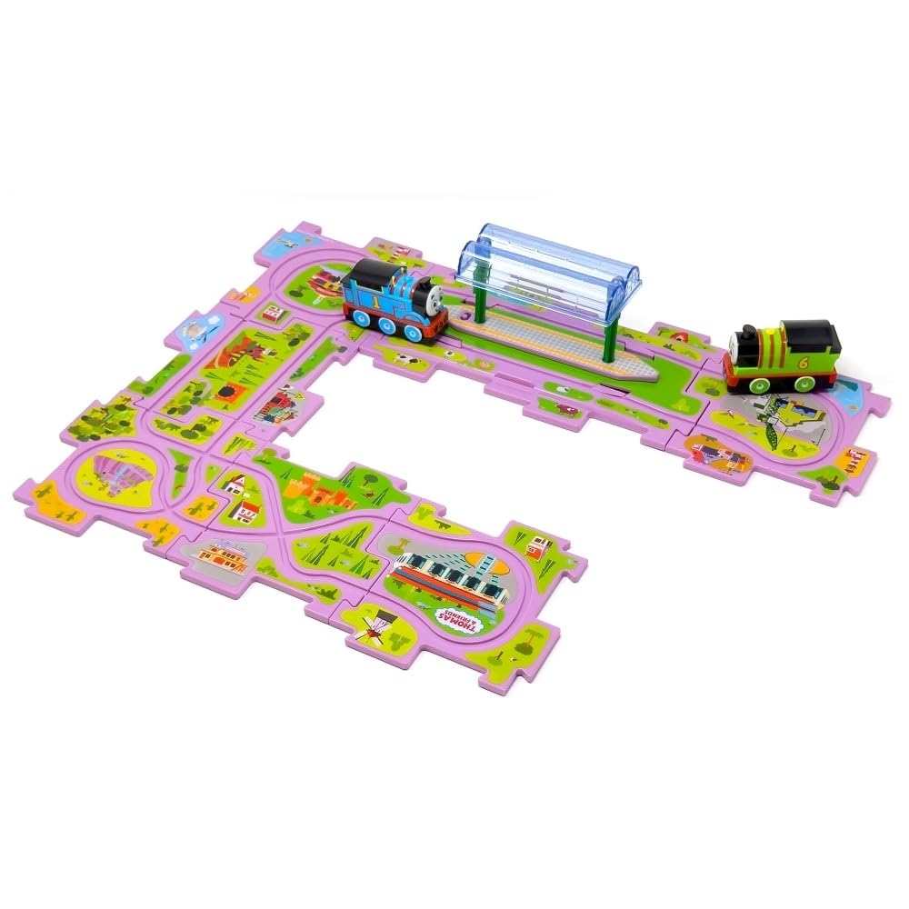 Masudaya Corporation Panel World Thomas the Tank Engine: Thomas & Percy Run! Stop & Go At the Station! Toy (Ages 3+, Battery Operated) 480-1728