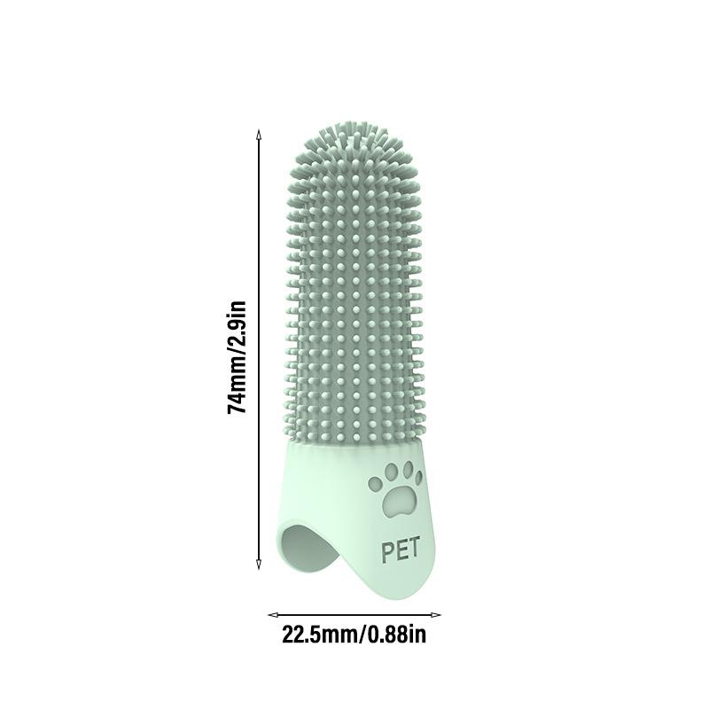 Cepillo de Dientes para Perros de Silicona Suave Cepillo de Dedo 360° para Perros Gatos Cepillo de Dedo Duradero para Mascotas Herramienta de Limpieza Dental para Todas las Razas