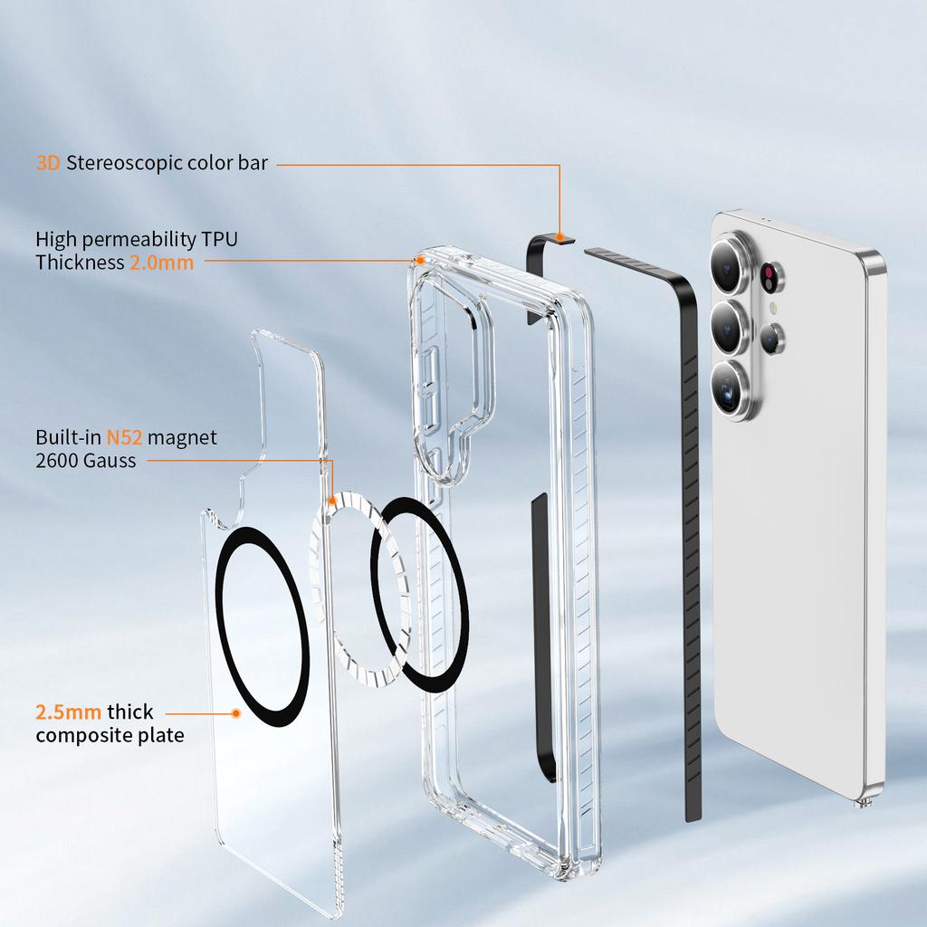 Clear Magnetic Acrylic Phone Case for Samsung Galaxy S26 Ultra S25 Plus S23 S24 Ultra S25 FE S 26 Protective Accessories