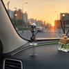 Skull Spring Car Rocking Skull Figurine Acrylic Swaying Skeleton Dashboard Decor