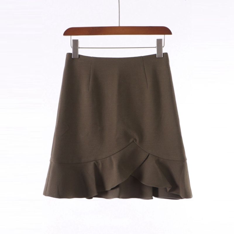 

Специальное предложение [Dai] Европейский, американский и французский стиль Классическая женская летняя универсальная юбка с запахом в виде листа лотоса Юбка на бедра 2z082 Army Green S/160/64A