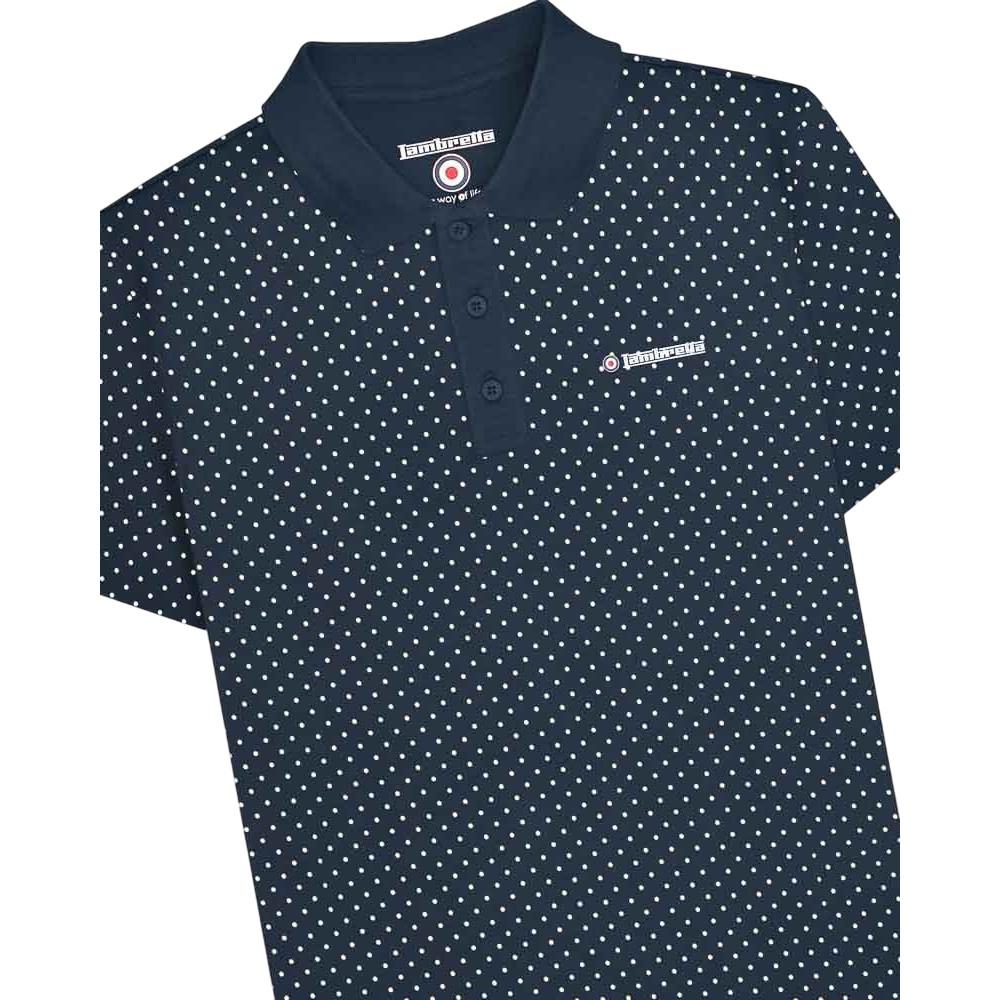 Lambretta Mens Polka Dot Big & Tall Polo Shirt