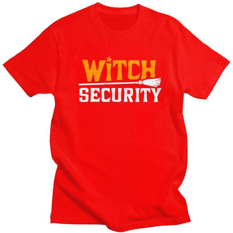 

Custom Witch Security Halloween Joke T Shirt Men Short Sleeve 100 Cotton Tshirt Casual Tees Streetwear Tshirt S