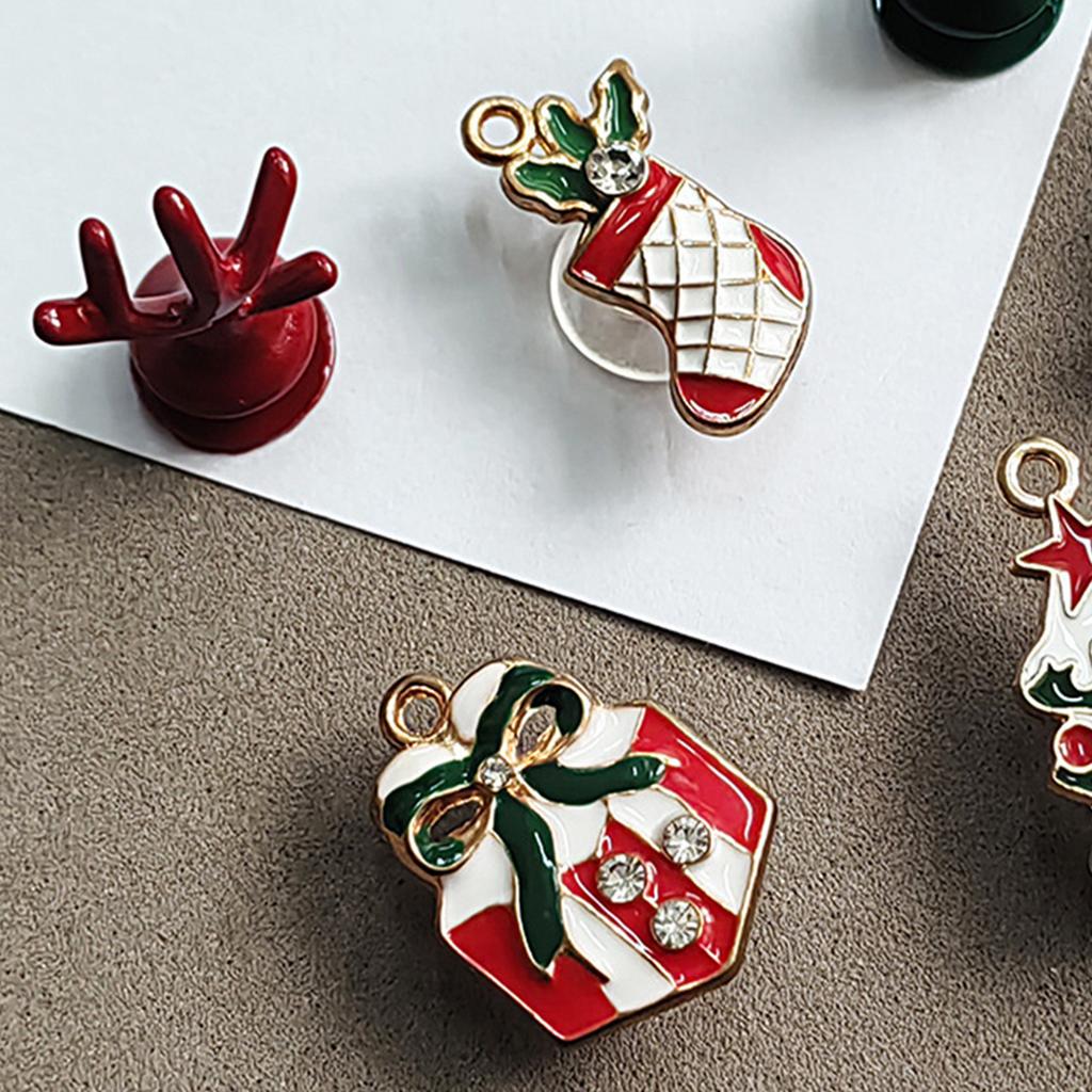 6Pcs Bubble Slides Accessories Christmas Bling Zinc Alloy Diamond Shoes DIY Decoration Parts